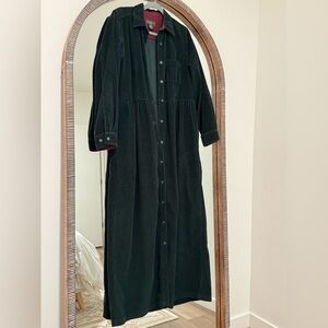 Vintage corduroy button down dress 100% cotton